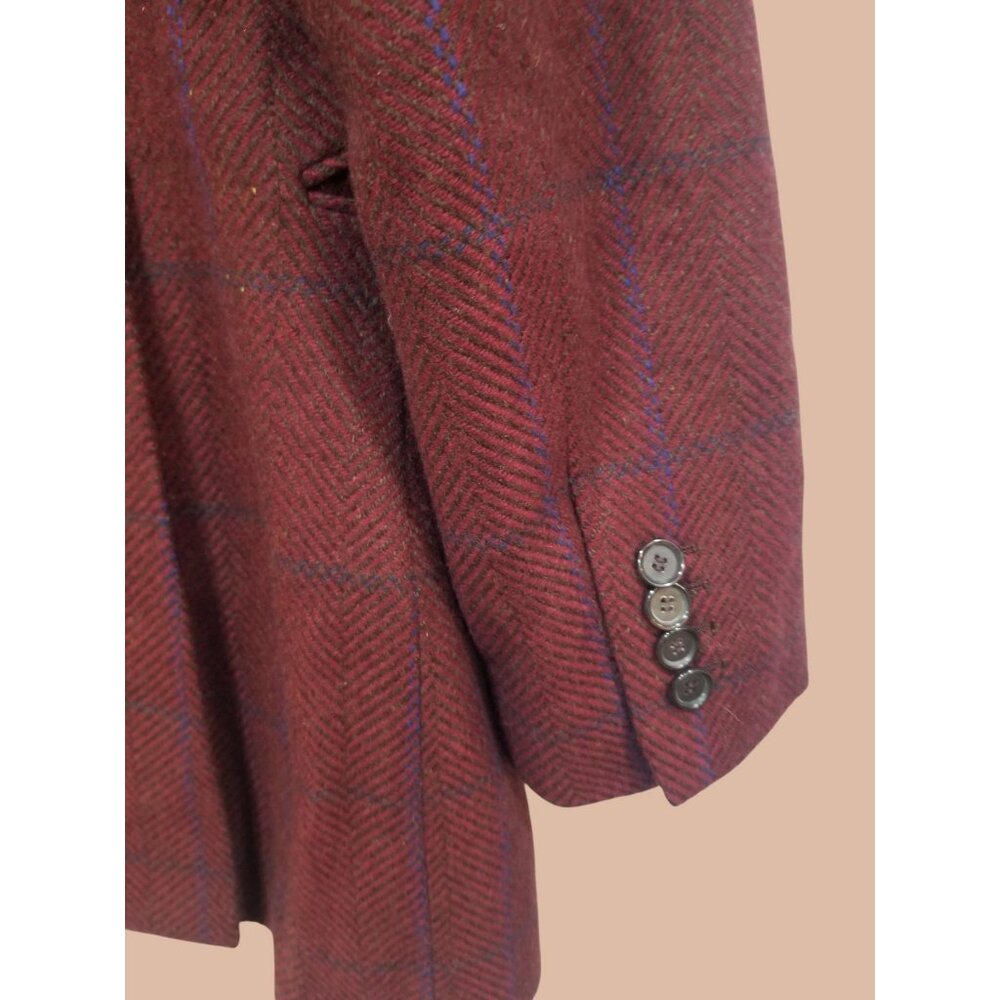 Kiton Womens Burgundy Plaid Blazer SizeEU  44 100% Cashmere New Without Tags. - Picture 9 of 15